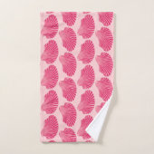 Scallop Shell Block Print, Fuchsia and Bleek Pink Bad Handdoek (Handdoek)