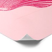 Scallop Shell Block Print, Fuchsia and Bleek Pink Poster (Hoek)