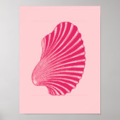 Scallop Shell Block Print, Fuchsia and Bleek Pink Poster (Voorkant)
