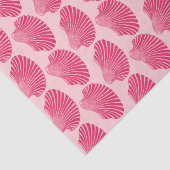Scallop Shell Block Print, Fuchsia and Bleek Pink Tissuepapier (Detail)