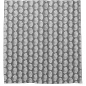 Scallop Shell Block Print, Grey and White Douchegordijn (Voorkant)