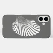 Scallop Shell Block Print, grijs / grijs en wit Case-Mate iPhone Case (Achterkant (horizontaal))