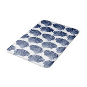 Scallop Shell Block Print, Indigo and White Badmat (Gekanteld)