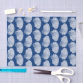Scallop Shell Block Print, Navy Blue en White Tissuepapier (Craft)