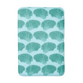 Scallop Shell Block Print, Turquoise en Aqua Badmat (Voorkant Verticaal)