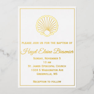 Scallop Shell Borded Folie Invitation Folie Uitnodiging
