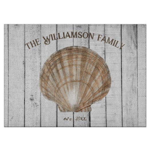  Scallop Shell Cutting Board Snijplank (Voorkant)