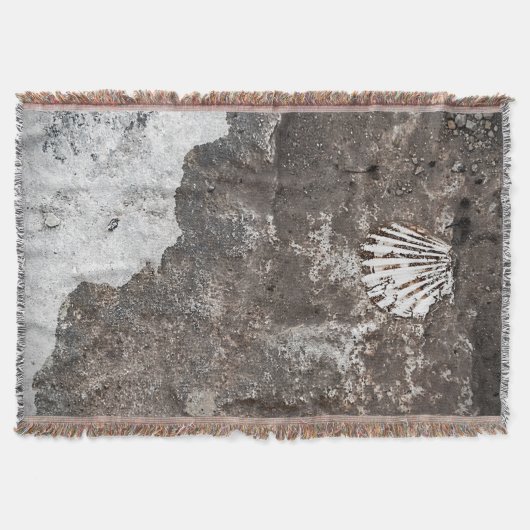 Scallop Shell Fossil Throw Deken (Voorkant)