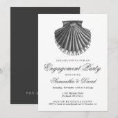 Scallop Shell-houtskool van de Beach Engagement Pa Kaart (Voorkant / Achterkant)