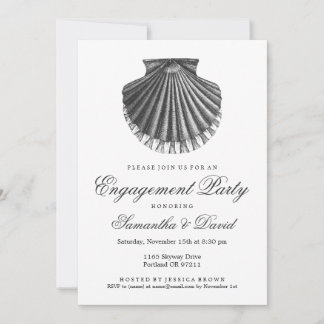 Scallop Shell-houtskool van de Beach Engagement Pa Kaart