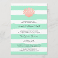 Scallop Shell | Koraal en mint | Baby shower