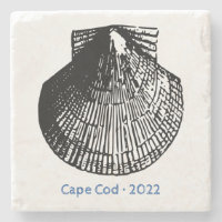 Scallop Shell Line Art - Beach Sand Stone - Custom