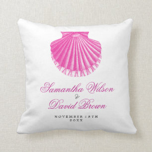 Scallop Shell Pink Beach Weddenschappen Kussen