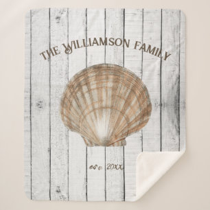 Scallop Shell Sherpa Blanket Deken