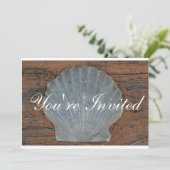 Scallop Shell-uitnodiging Kaart (Staand voorkant)
