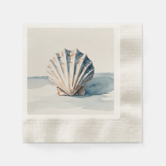 Scallop Shell Waterverf Art – Coastal Blue Design Servet