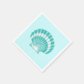 Scallop Shell - zachte aqua en wit Servetten (Hoek)