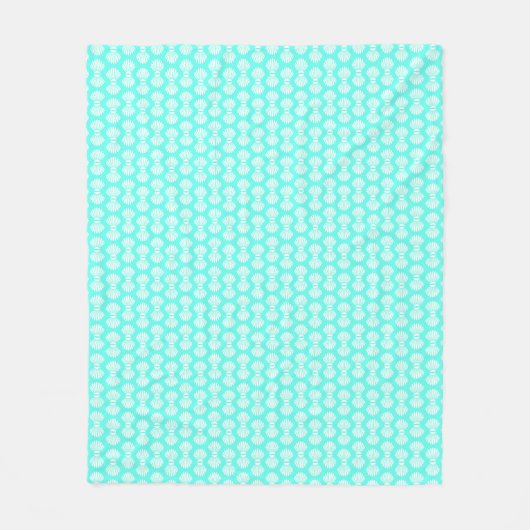 Scallop Shells Pattern Aquamarine Fleece Blanket (Voorkant)