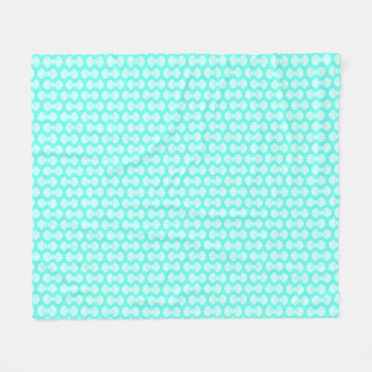 Scallop Shells Pattern Aquamarine Fleece Blanket (Voorkant (Horizontaal))