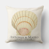 Scallop Single Seashell Weddenschap Kussen (Voorkant)