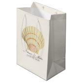  Scallop Single Seashell Weddenschap Medium Cadeauzakje (Voorkant Gekanteld)