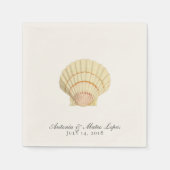 Scallop Single Seashell Weddenschap Servet (Voorkant)