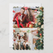 Scalloped Green Frame Christmas Photo Card Feestdagenkaart (Achterkant)