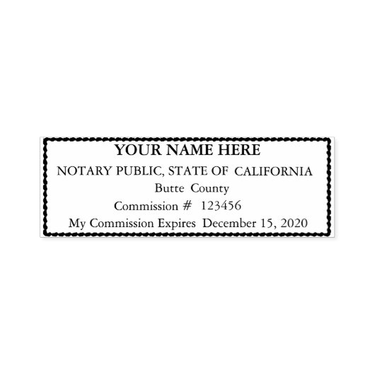 Scaloped Border Notaris Public Seal Stempel (Design)