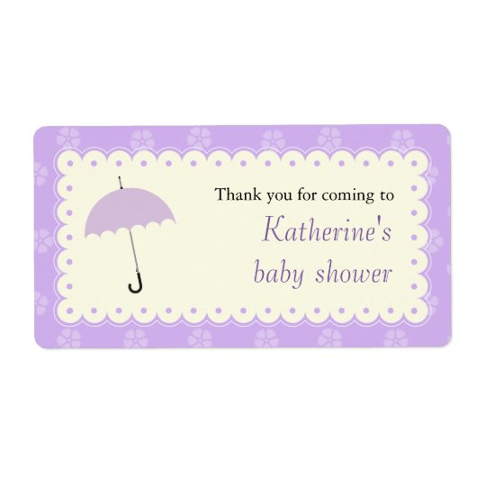 Scaloped Lace Baby shower Label (Voorkant)