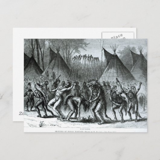 Scalp Dance van 'Schetsen van de Indiase Oorlog' Briefkaart (Voorkant / Achterkant)