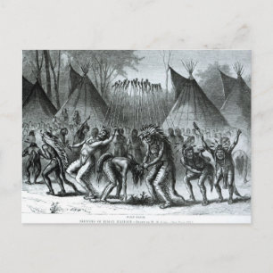 Scalp Dance van 'Schetsen van de Indiase Oorlog' Briefkaart