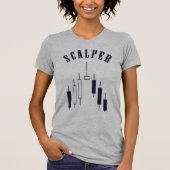 Scalper Kandelaar Grafiek Zwart-wit T-shirt (Voorkant)