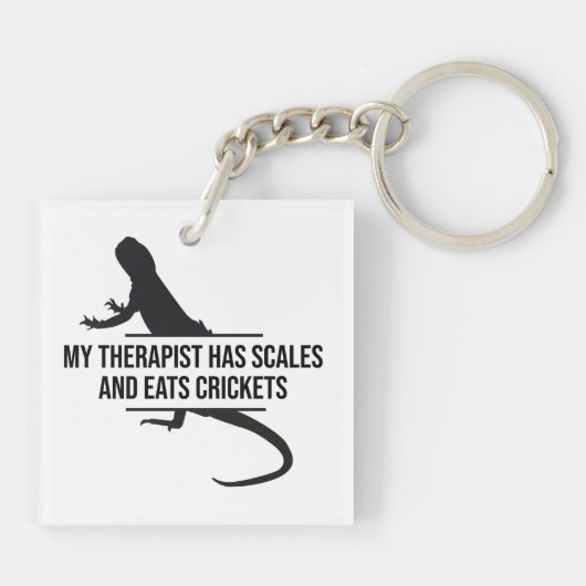 Scaly Therapist Funny Beardie Gift Sleutelhanger (Achterkant)