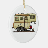 Scamp 5th Wheel Camper RV happy camper Keramisch Ornament (Rechts)