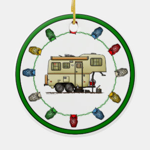 Scamp 5th Wheel Camper RV happy camper Keramisch Ornament
