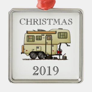 Scamp 5th Wheel Camper RV happy camper Metalen Ornament