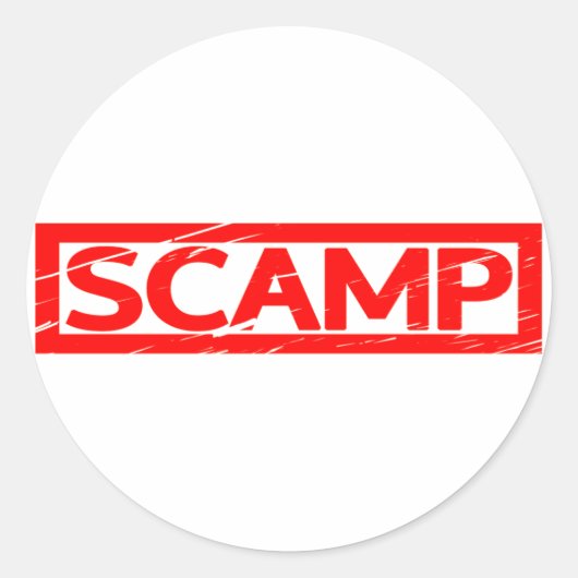 Scamp Stamp Ronde Sticker (Voorkant)