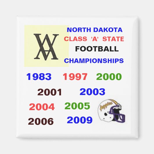 scan, 1023200615323_AggieFBhelm, NORTH DAKOTA... Magneet (Voorkant)