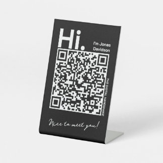 Scan & Connect Contact Kaart voor een klant Reclamebord Met Voetstuk