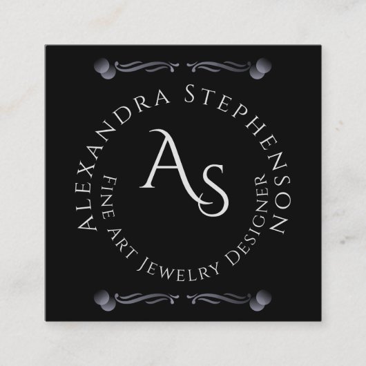 Scan Connect Social Media QR Code juwelen display Vierkante Visitekaartje (Voorkant)