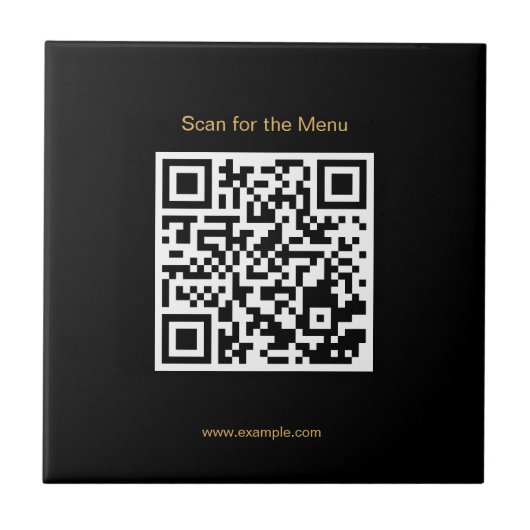 Scan for the Menu Stylish QR Code Ceramic Tile Tegeltje (Voorkant)