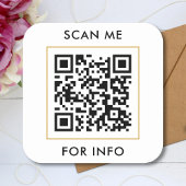 Scan me Aangepaste QR-codetekst Sjabloon Vierkante Sticker