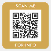 Scan me Aangepaste QR-codetekst Sjabloon Vierkante Sticker (Voorkant)