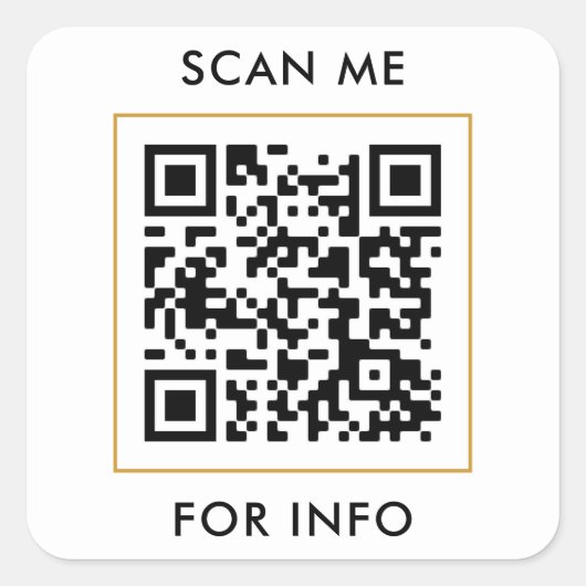 Scan me Aangepaste QR-codetekst Sjabloon Vierkante Sticker (Voorkant)