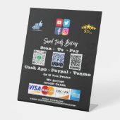 Scan me Betaling QR Code Pedestal Sign Reclamebord Met Voetstuk (Voorkant)