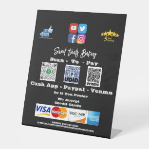 Scan Me Betalings QR Code Voetstuk Bord Reclamebord Met Voetstuk