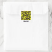 SCAN ME code QR personnalisable Sticker Carré jaun (Sac)