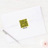 SCAN ME code QR personnalisable Sticker Carré jaun (Enveloppe)