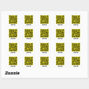 SCAN ME code QR personnalisable Sticker Carré jaun