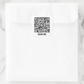 SCAN ME code QR personnalisable Sticker Carré noir (Sac)